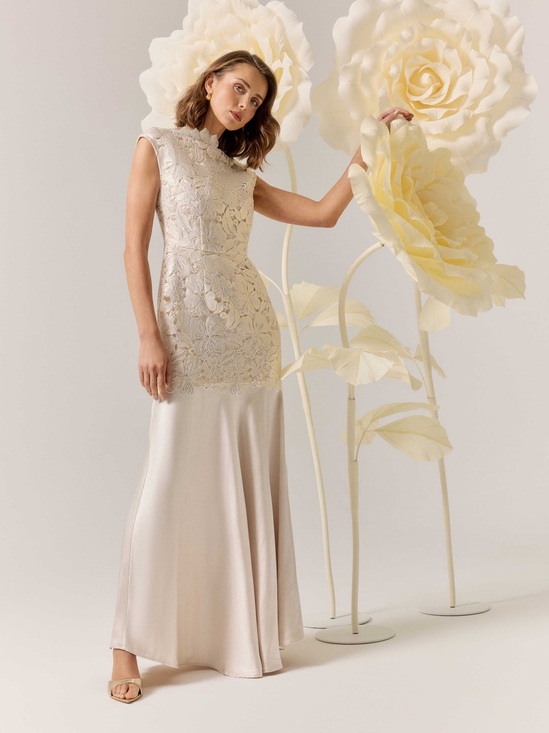 Elliatt Dresses & Skirts - ELLIATT Nicoletta High Neck Gown in Gold Size S NWT